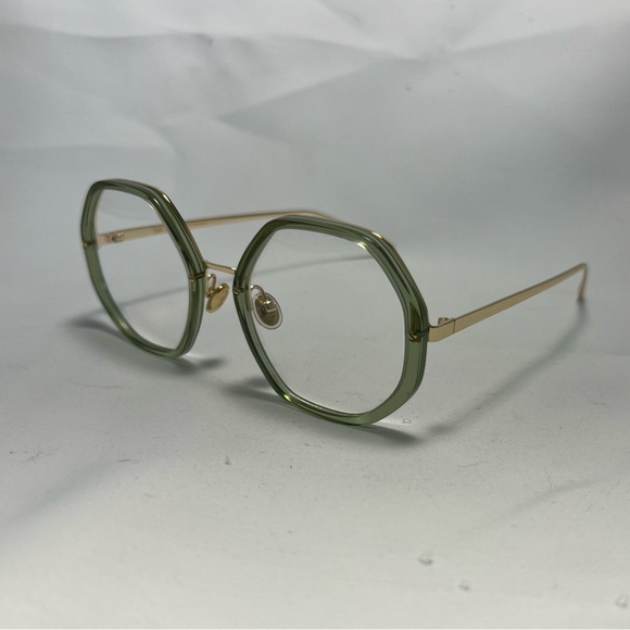 Tijn Tica Palace Green Geometric Eyeglasses with Case - Picture 5 of 13